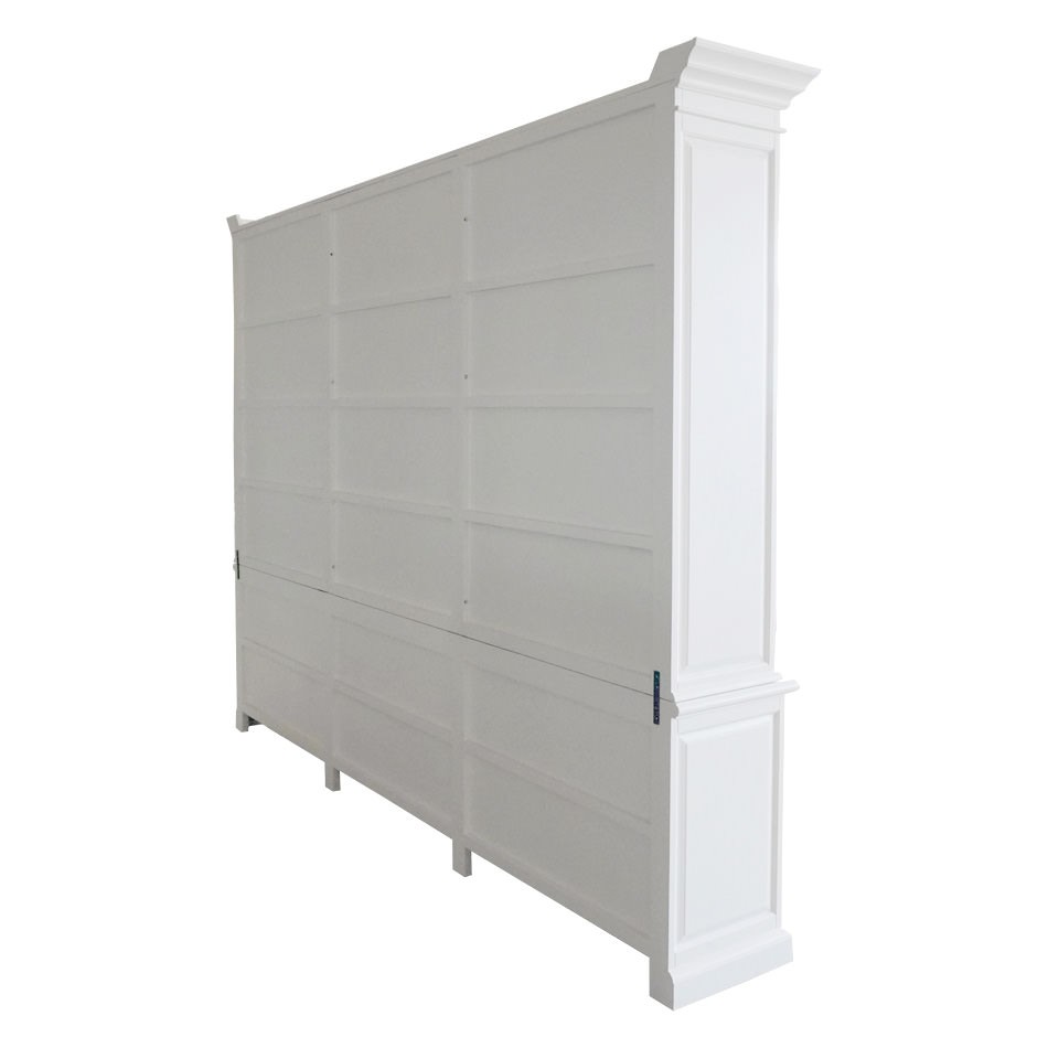 "Daydream" Hamptons Style 3-Bay Timber Library Bookcase White, 300cm W x 43cm D x 230cm H (RRP $9999) - Image 4