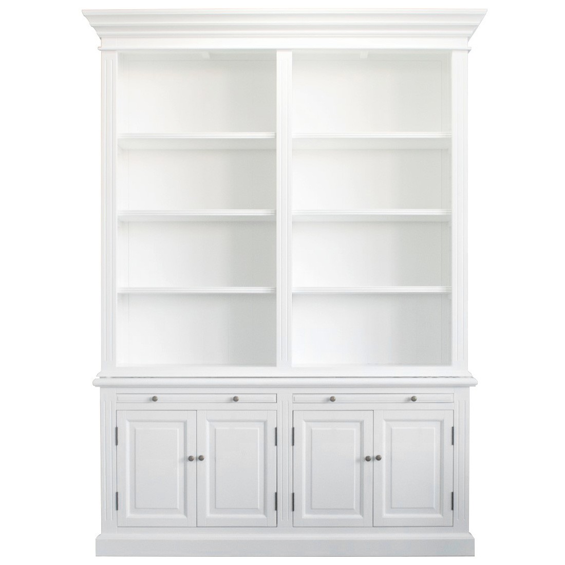 "Daydream" Hamptons Style 2-Bay Timber Library Bookcase White, 170cm W x 43cm D x 230cm H (RRP $5999)