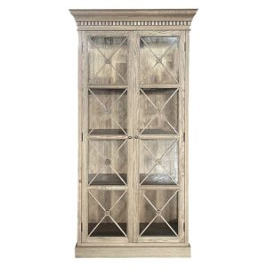 wp-image-tigress-40046.jpg "Maine" Hamptons Style 2 Door Timber Display Unit Weathered Oak, 112cm W x 56cm D x 220cm H - 1 in stock!!