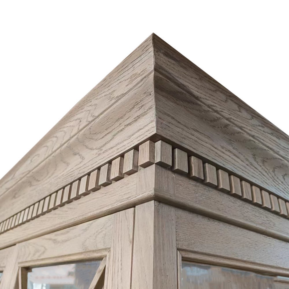 "Maine" Hamptons Style 2 Door Timber Display Unit Weathered Oak, 112cm W x 56cm D x 220cm H - 1 in stock!! - Image 3