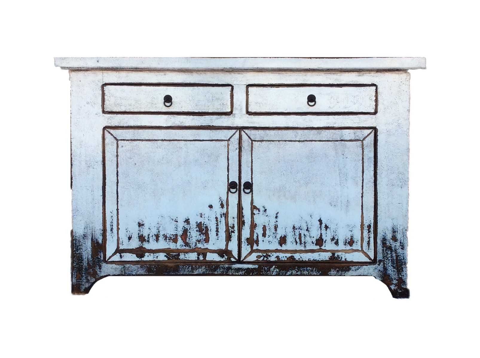 Bohai Hamptons Style Recycled Timber Sideboard Buffet, 120cm x 42cm x 85 CM