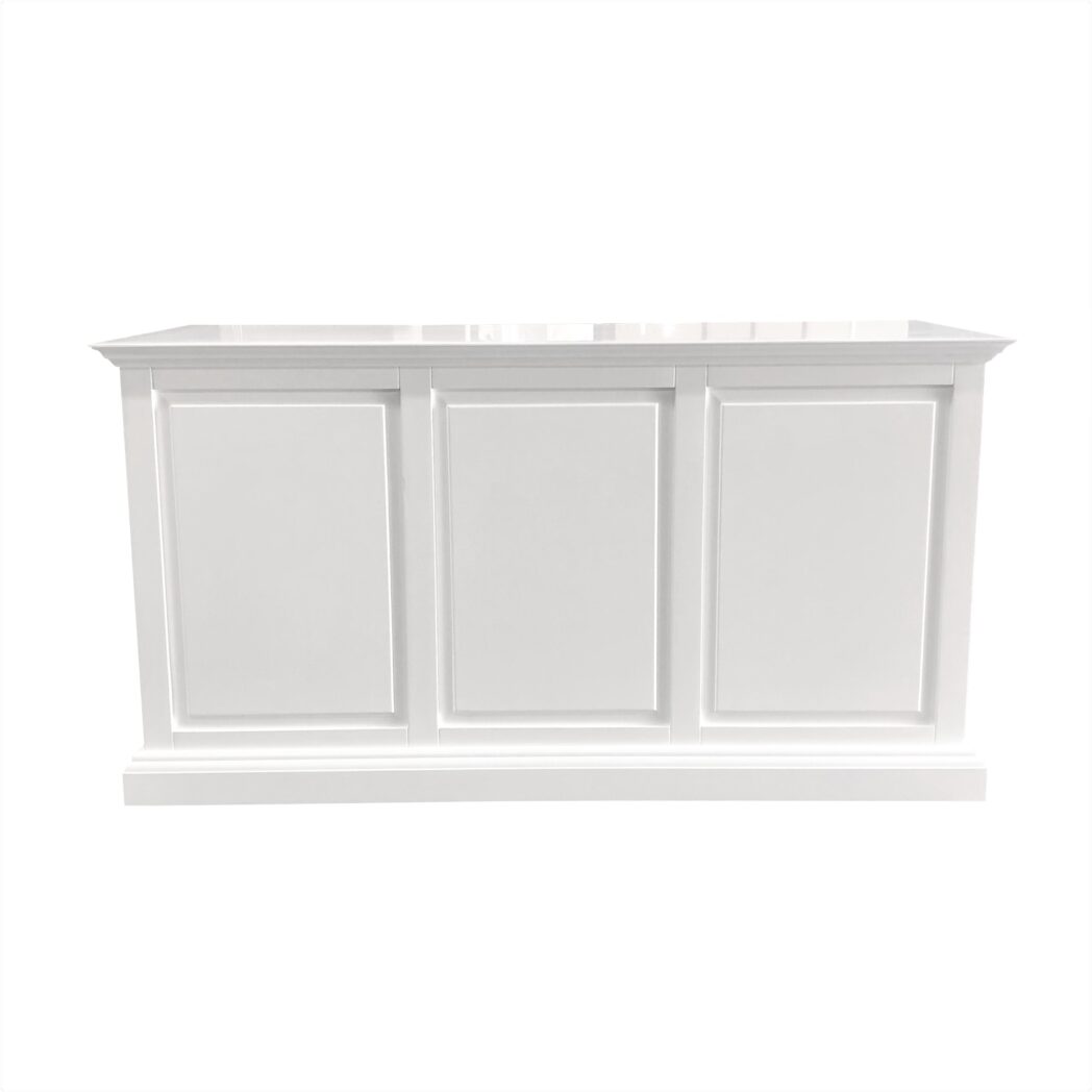 "Noosa" Hamptons Style Timber French Panel White Executive Desk with Drawers, 147cmW x 66cmD x 78cmH (RRP $3499) - Image 3
