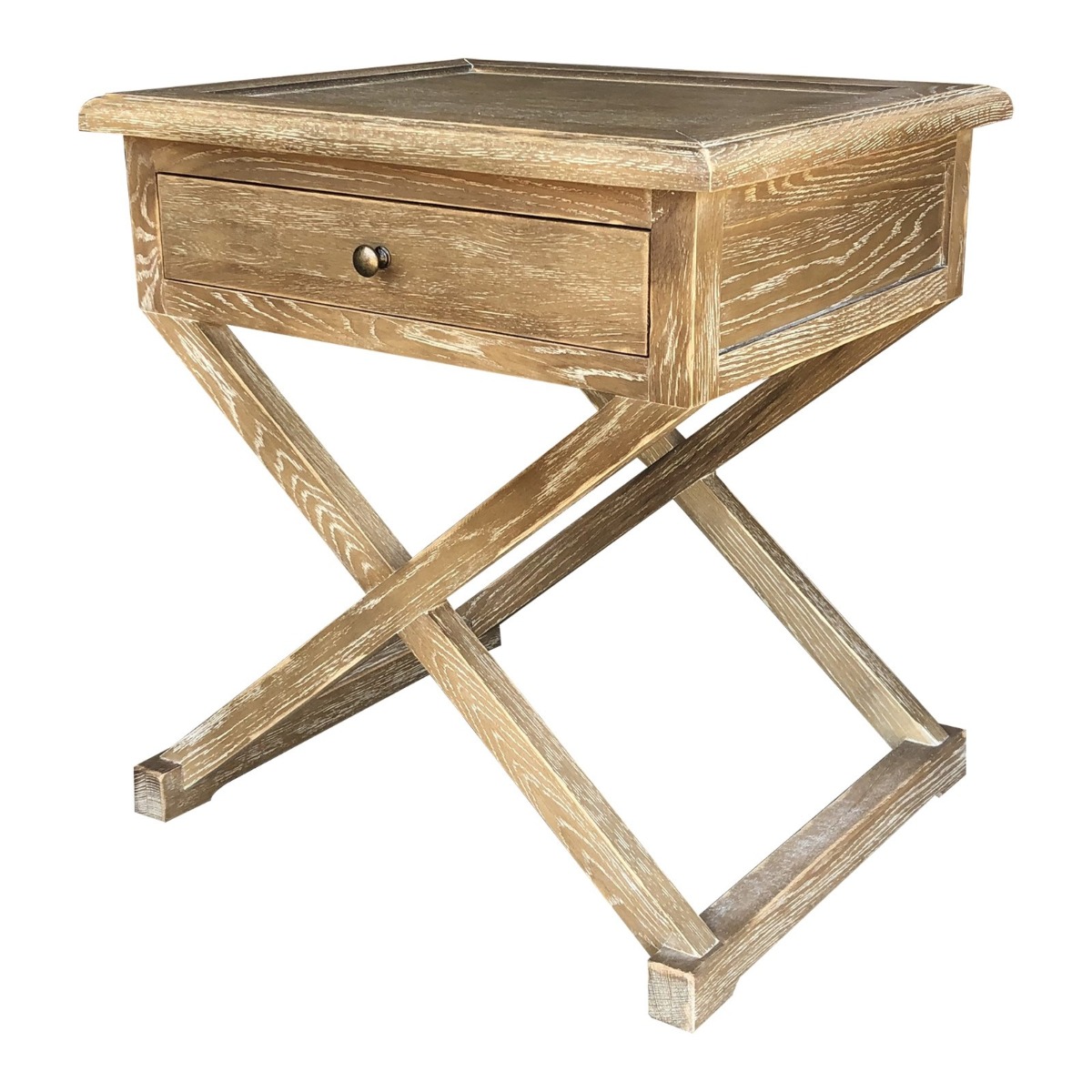 "Isla" Hamptons Style Timber Side Table Burnt Oak, 60cmW x 50cmD x 65cmH (RRP $849) - Image 2
