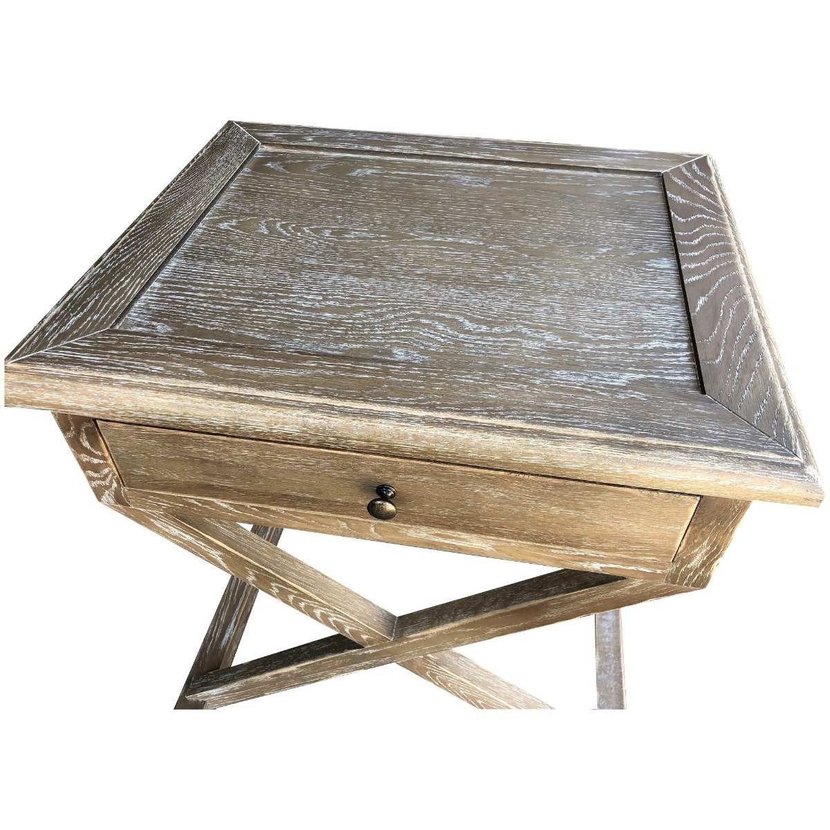 "Isla" Hamptons Style Timber Side Table Burnt Oak, 60cmW x 50cmD x 65cmH (RRP $849) - Image 4