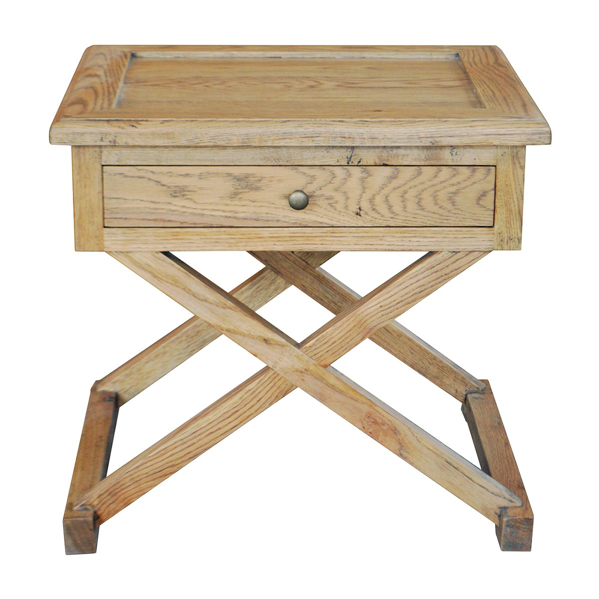 "Isla" Hamptons Style Timber Side Table Natural Oak, 60cmW x 50cmD x 65cmH (RRP $849)