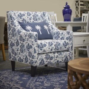 wp-image-tigress-40420.jpg "Amelie" Australian Made Hamptons Style Occasional Armchair, Warwick Montauk Range Fabric with White Piping (RRP $1699)