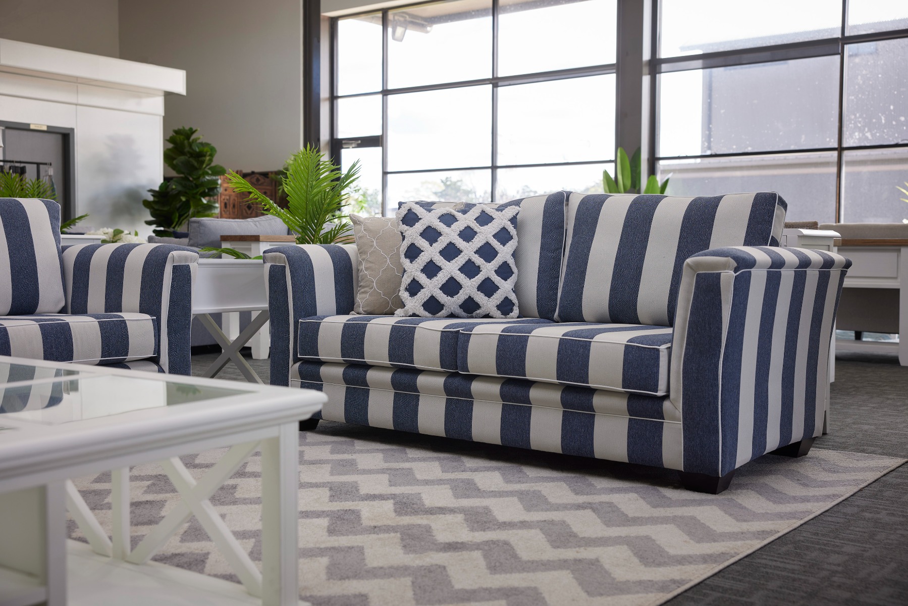 "Brighton" Hamptons Style 2.5 Seater Lounge, Australian Made 196cm x 95cm x 94cm, 5 Colours (RRP $2999)