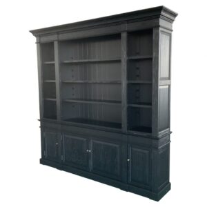 wp-image-tigress-40562.jpg "Sanctuary" Hamptons Style Timber Library Bookcase Cabinet, Black 240 × 45 × 230 cm (RRP $8499)