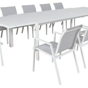 wp-image-tigress-40832.jpg BLACK FRIDAY SALE "Palm Beach" Hamptons Style Outdoor Aluminium Extension Dining Table 13 Pc Setting White (RRP $3999)