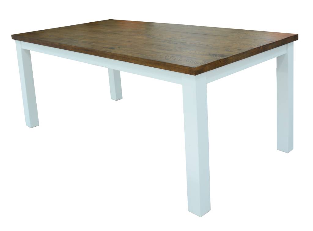 "Lake House" Hamptons Style Timber Dining Table Two Tone, 180cmL x 100cmD x 77cmH (RRP $999)