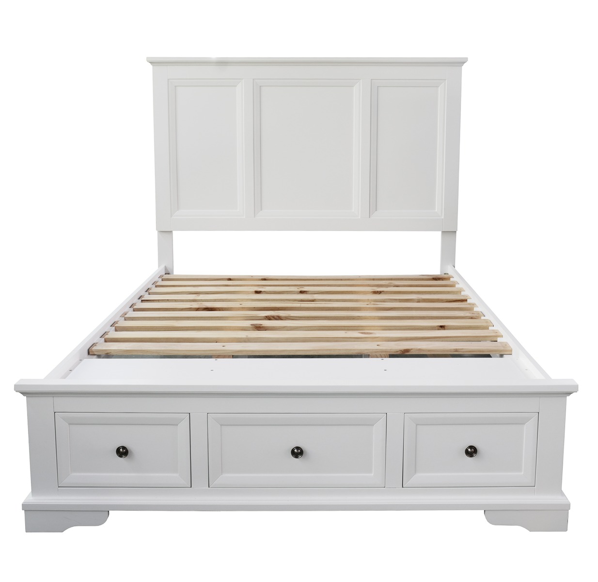 "Sophia" Hampton Style Hardwood Timber King Bed 5 Piece Dresser Package, White (RRP $4499) - Image 2