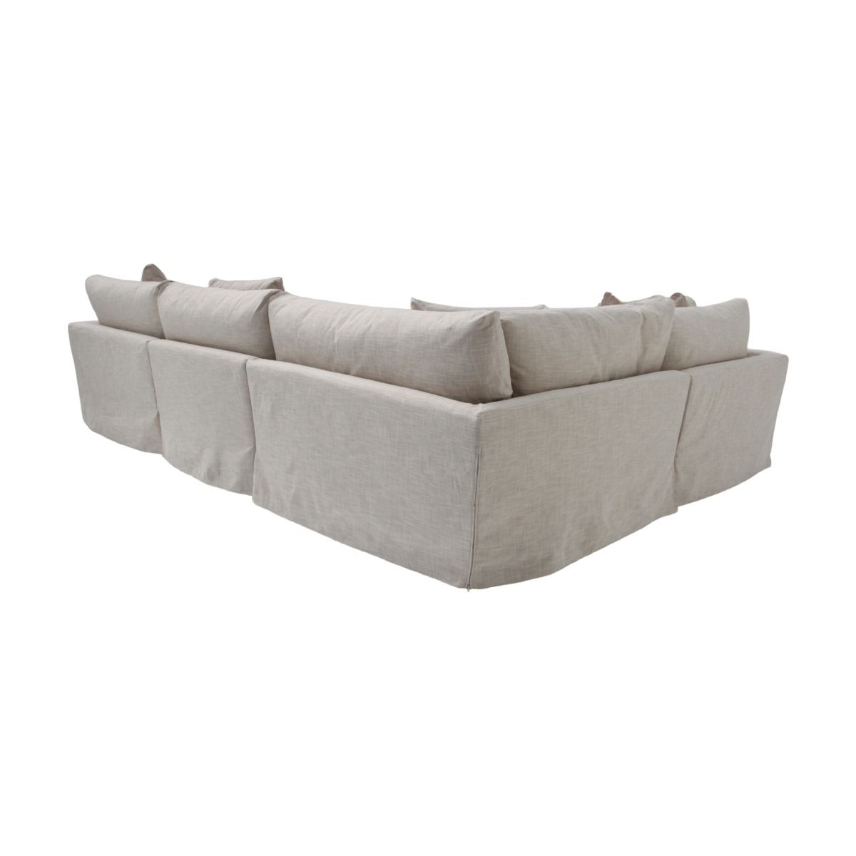 "Somerset" Hamptons Style Fabric Corner 4 Piece Modular Sofa Lounge Feather Filled with Removable Slip Covers, Linen (RRP $5999) - Image 2