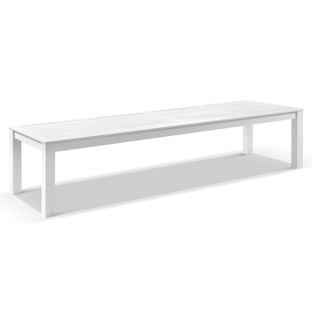 "Hawaii" Aluminium Outdoor Resort Style 12 Seater Dining Table White, 355cm x 100cm (RRP $2999)