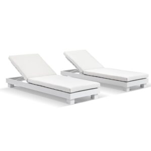 wp-image-tigress-41322.jpg "Hawaii" Hamptons Style Aluminium Sun Lounge Set in White with Sunbrella White Cushions
