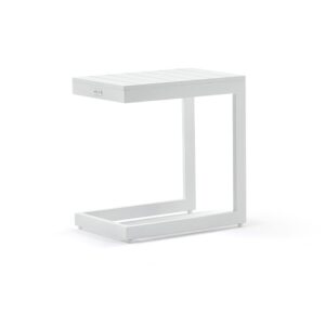 "Hawaii" Hamptons Style Aluminium Outdoor Aluminium Slide Under Side Table, White