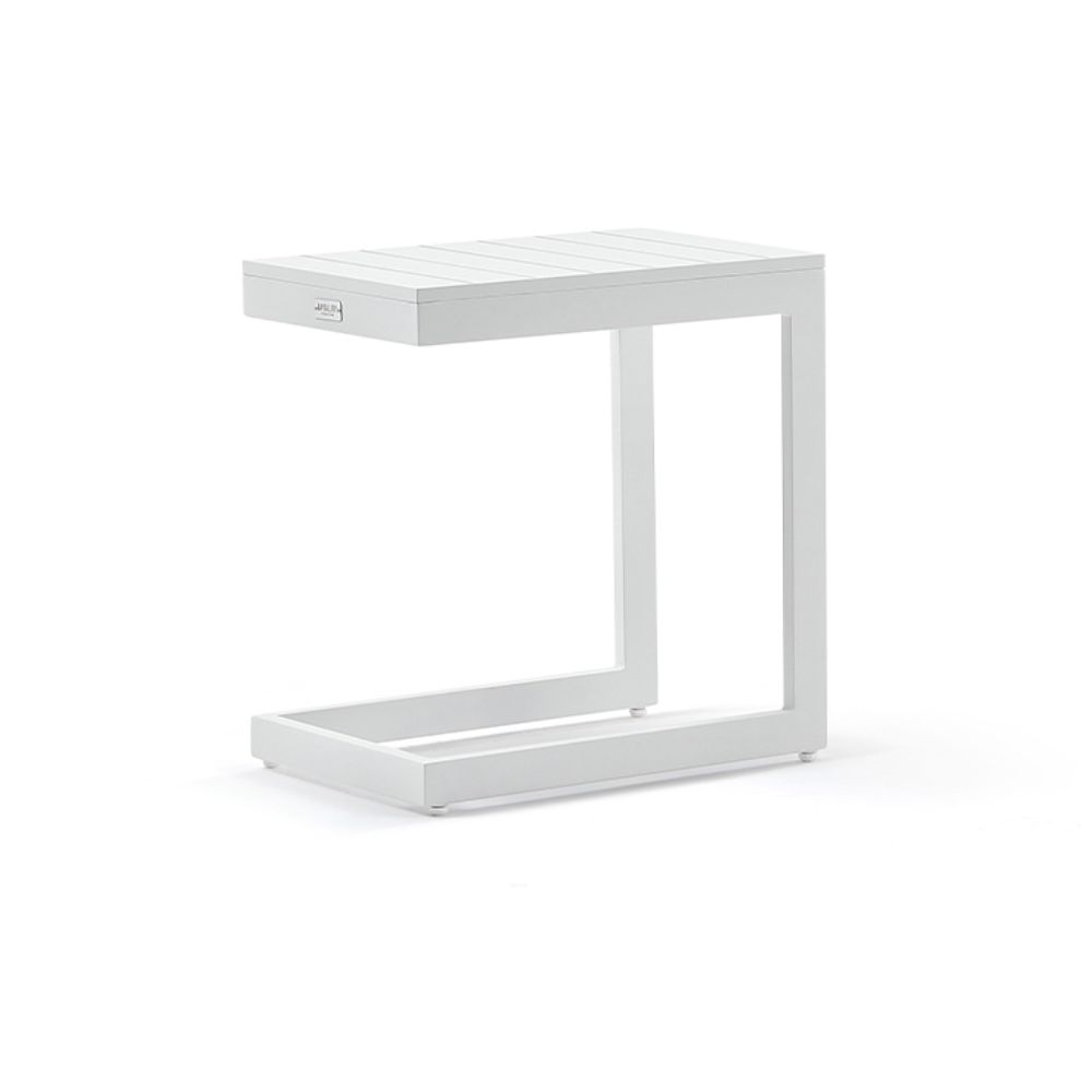 "Hawaii" Hamptons Style Aluminium Outdoor Aluminium Slide Under Side Table, White