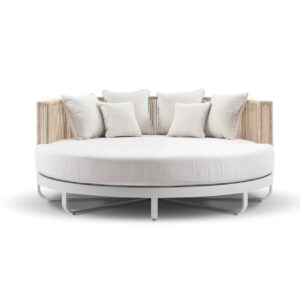 wp-image-tigress-41404.jpg "Coolum" Hamptons Style Outdoor Aluminium Round Daybed in White with Cream Rope, L200cm x D200cm x H74cm (RRP $5999)