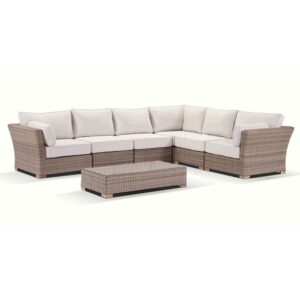 wp-image-tigress-41521.jpg "Coral" Hamptons Style Outdoor Wicker Corner Lounge Setting, Wheat with Cream Cushions