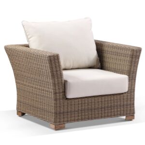 wp-image-tigress-41571.jpg "Coral" Hamptons Style Outdoor Wicker Armchair, Wheat with Cream Cushions