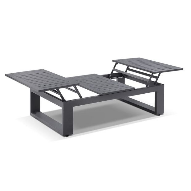 "Hawaii" Hamptons Style Modular Lounge Setting with Coffee Table in Charcoal with Denim Grey Cushions - Image 3