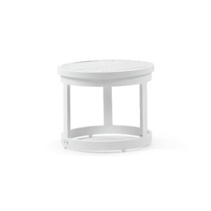 wp-image-tigress-41710.jpg "Hawaii" Hamptons Style Outdoor Aluminium Round Side Table in White, D51cm x H43cm