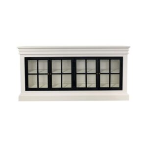 wp-image-tigress-41821.jpg "Grayson" Iron Doors Sideboard White Timber 4 Door Buffet, 173cmW x 35cmD x 85cmH (RRP $2999)