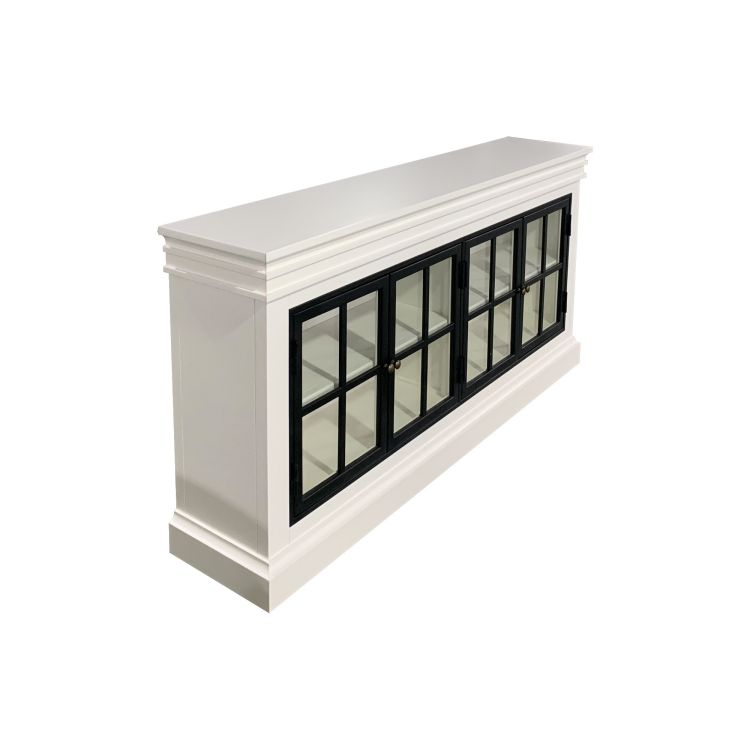 "Grayson" Iron Doors Sideboard White Timber 4 Door Buffet, 173cmW x 35cmD x 85cmH (RRP $2999) - Image 6