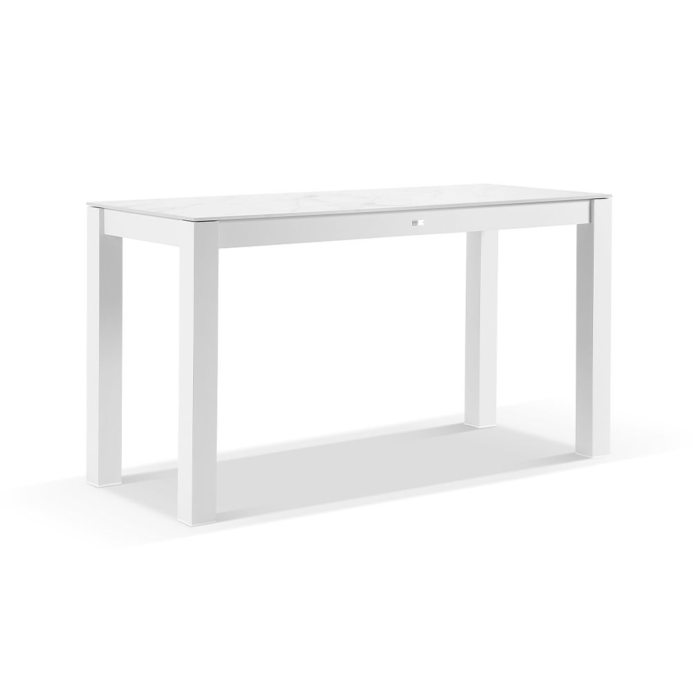 "Montego Bay" Hamptons Style Outdoor White Aluminium Bar 2m Ceramic Top, L200cm W90cm H108cm