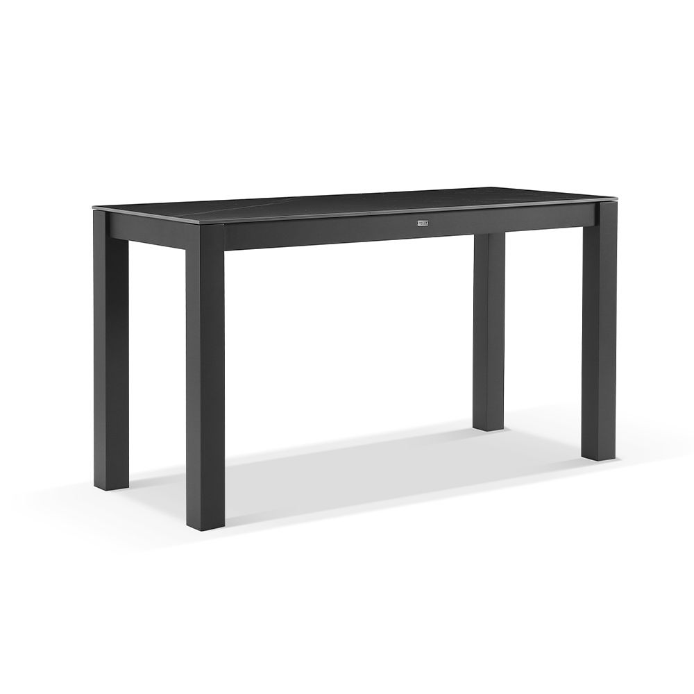 "Montego Bay" Hamptons Style Outdoor Charcoal Aluminium Bar 2m Ceramic Top, L200cm W90cm H108cm