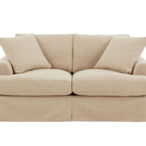 wp-image-tigress-42051.jpeg "Somerset" Hamptons Style Fabric 2 Seater Sofa Lounge Feather Filled with Removable Slip Covers, Linen 180cmL x 115cmD x 91cmH (RRP $2499)
