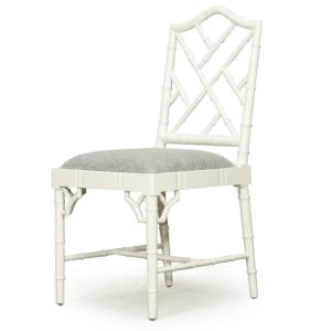 wp-image-tigress-42238.jpg "Nantucket" Hamptons Style Chippendale Dining Chair, White with Duck Egg Seat
