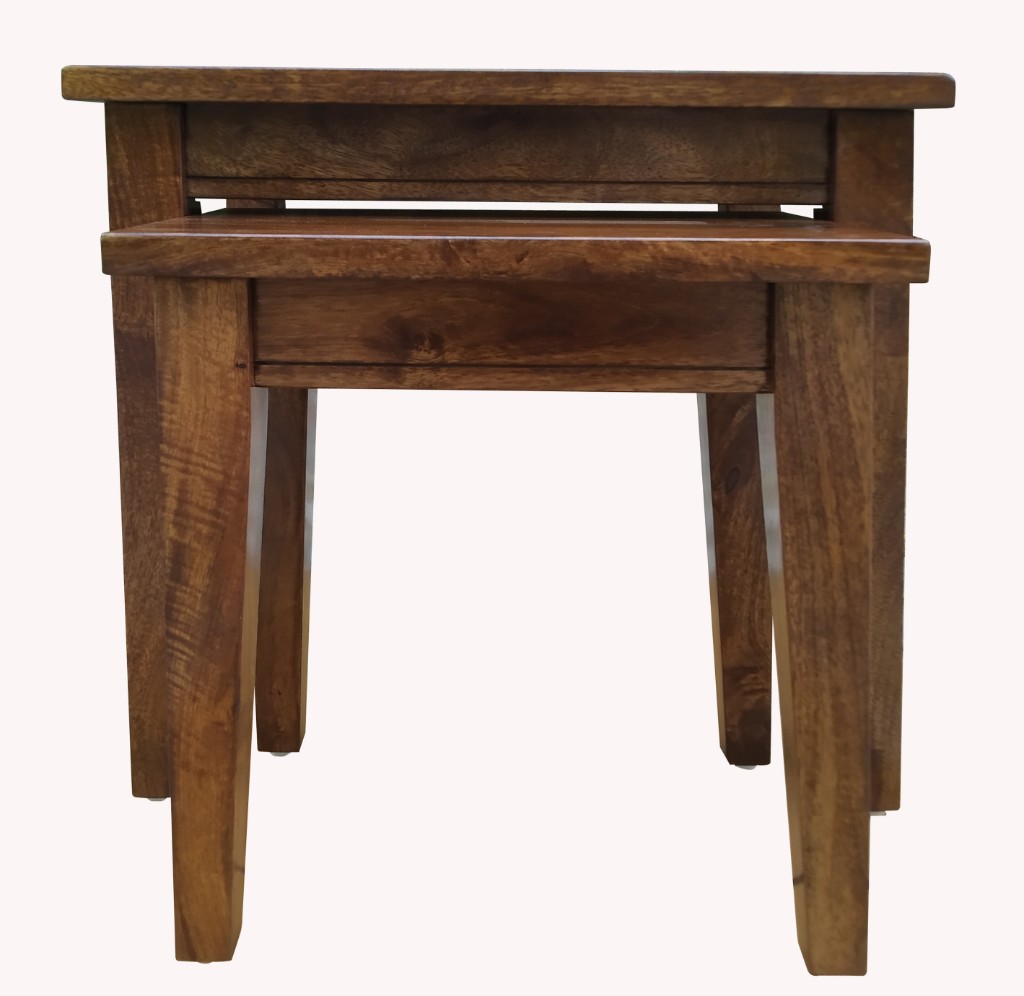 "Haven" Hamptons Style Solid Timber Nesting Side Tables, Honey W56 x D44 x H55 CM (RRP $599) - Image 3