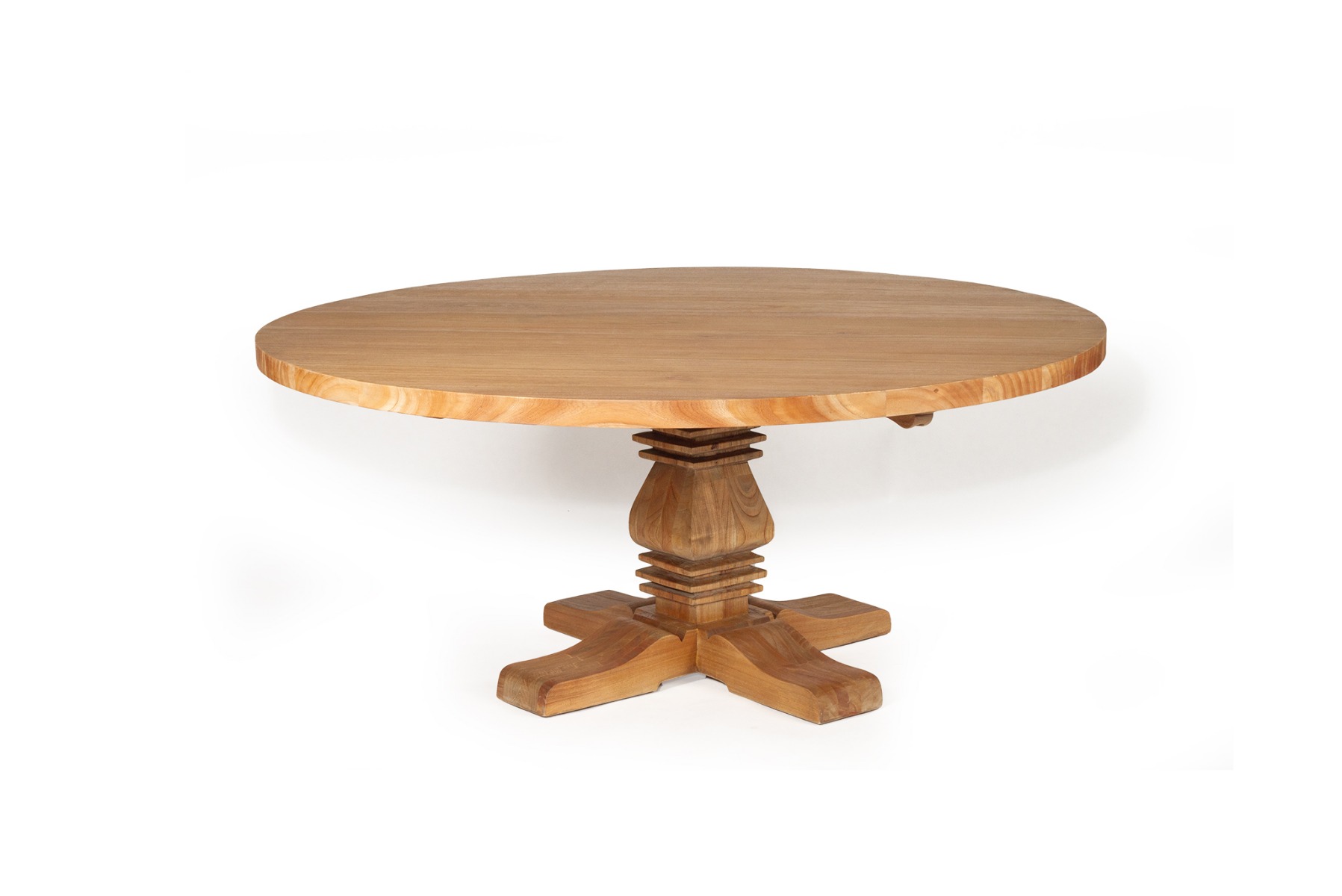 "Newport" Resort Style Solid Hardwood Timber Round Dining Table, 180cmD x 77cmH (RRP $3499) - Image 5