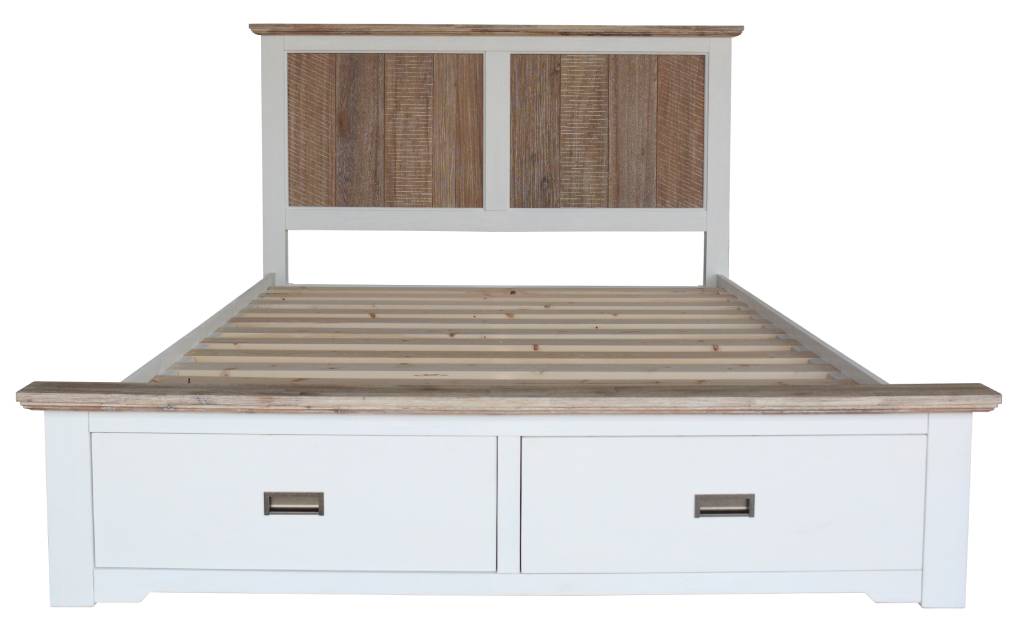 "Brampton" Hamptons Style Timber Queen Bed with Storage Drawers (RRP $1999) - Image 4