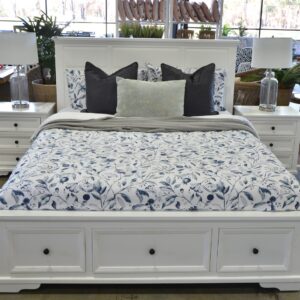 wp-image-tigress-42504.jpg "Emily" Hamptons Style Timber King Bed White with Storage Drawers, W197 x D215 x H120 CM (RRP $2299)