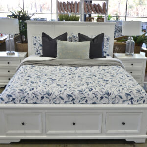 wp-image-tigress-42511.jpg "Emily" Hamptons Style Timber King Bed 4 Piece Tallboy & Bedsides Package White with Storage Drawers (RRP $4499)