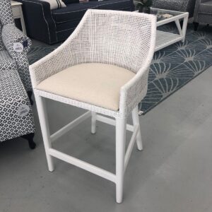 wp-image-tigress-42591.jpg "Coral Bay" Hampton Style Rattan Kitchen Counter Bar Stool Vivid White (RRP $529)