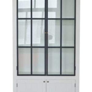 wp-image-tigress-42670.jpg "Grayson" Iron Doors Display Cabinet White Timber with Glass Doors, 120cm x 45cm x 220cmH (RRP $4499)