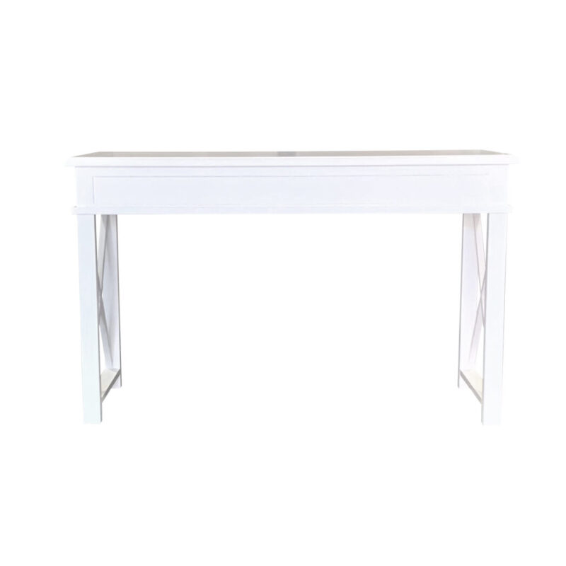 "Noosa" Hamptons Style Solid Timber Desk White, 130cmW x 50cmD x 78cmH (RRP $1499) - Image 2