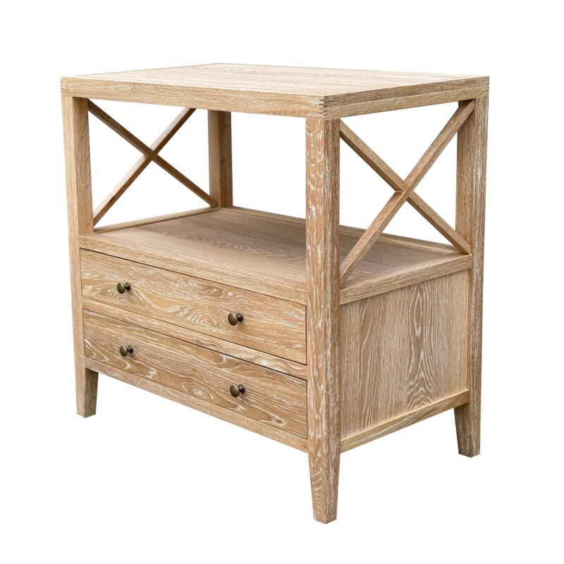 "Daintree" Resort Style Solid Timber Side Table, Whitewashed Oak 75cm x 45cm x 75cmH (RRP $999) - Image 2