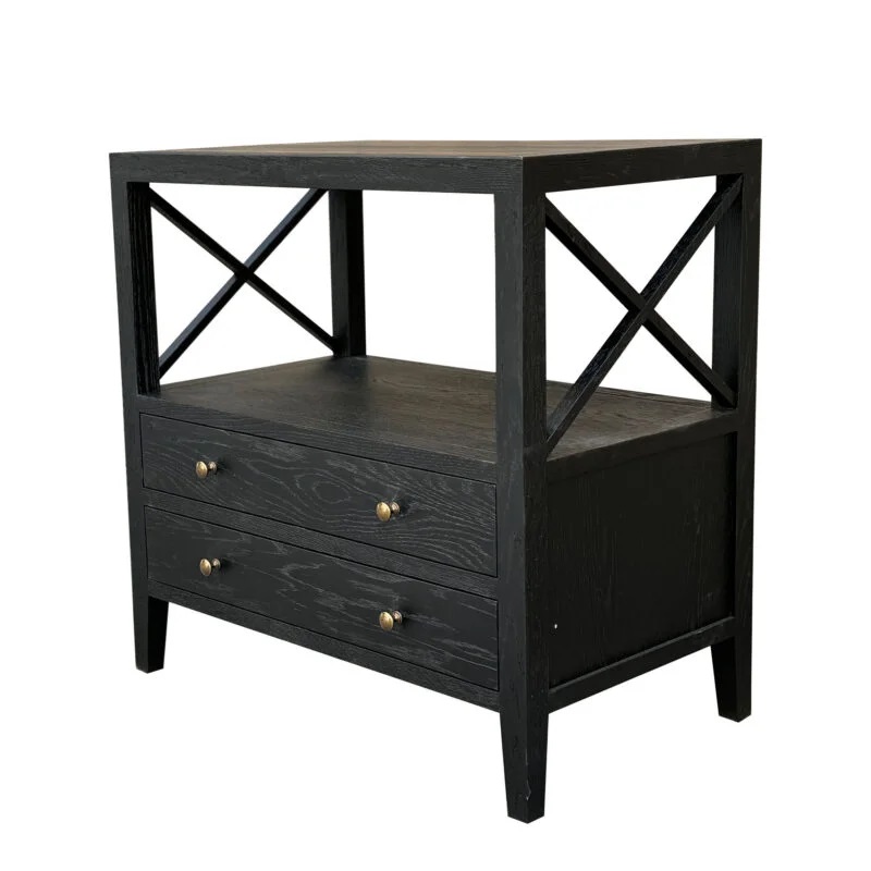 "Daintree" Resort Style Solid Timber Side Table, Black 75cm x 45cm x 75cmH (RRP $999) - Image 2