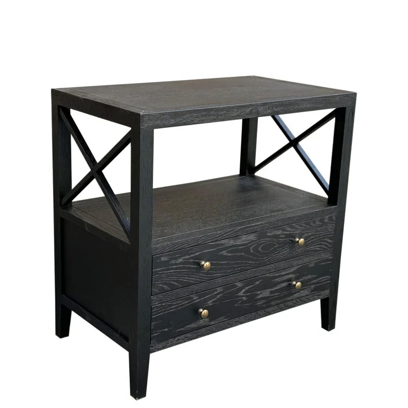 "Daintree" Resort Style Solid Timber Side Table, Black 75cm x 45cm x 75cmH (RRP $999) - Image 3
