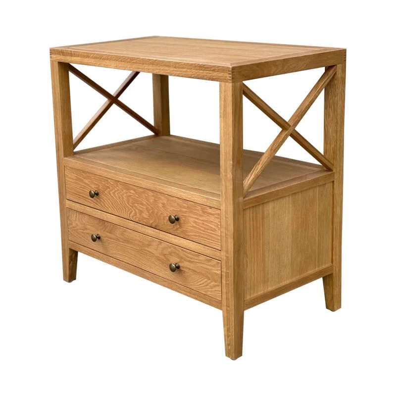 "Daintree" Resort Style Solid Timber Side Table, Natural Oak 75cm x 45cm x 75cmH (RRP $999) - Image 2