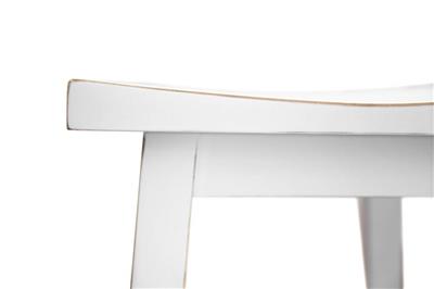 "Brampton" Timber Hamptons Style Kitchen Bar Stool Distressed White, 38cmW x 33cmD x 65cmH (RRP $299) - Image 2
