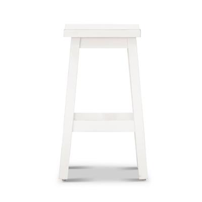 "Brampton" Timber Hamptons Style Kitchen Bar Stool Distressed White, 38cmW x 33cmD x 65cmH (RRP $299) - Image 3