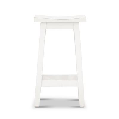 "Brampton" Timber Hamptons Style Kitchen Bar Stool Distressed White, 38cmW x 33cmD x 65cmH (RRP $299) - Image 4