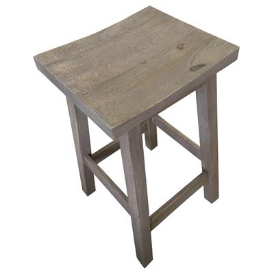 "Brampton" Timber Hamptons Style Kitchen Bar Stool Greywash, 38cmW x 33cmD x 65cmH (RRP $299)