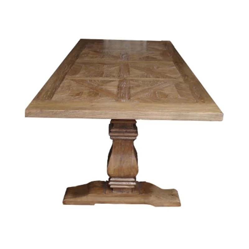 "Maison" Hamptons Style Dining Table Pedestal Base Reclaimed Elm, Natural Base 245cmW x 105cmD x 77cmH (RRP $3199)