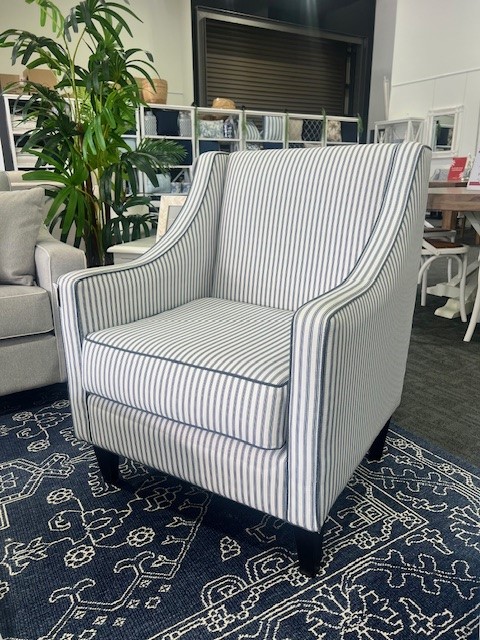 "Amelie" Australian Made Hamptons Style Occasional Armchair, Warwick Montauk Fabric Range (RRP $1699) - Image 2