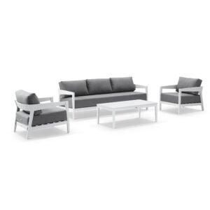 wp-image-tigress-43250.jpg Clontarf 3+1+1 Outdoor Aluminium Lounge Setting with Coffee Table, White with Sunbrella Grey Cushions